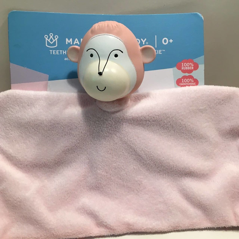 Momo Monkey Blankie Lovey Pink Teethe Cuddle New